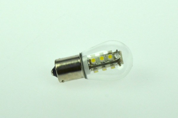 Green Power LED Miniglobe, 15xSMD 3528 kaltweiss BA15S 150 Lumen 1,6 Watt 12V DC-kompatibel